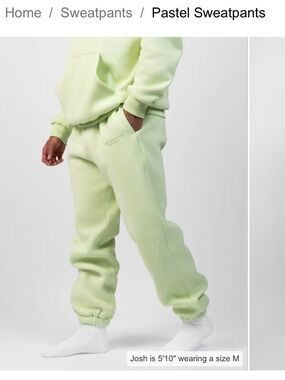 Comfrt collection pastel edit size small mint green/honeydew jogger sweatpant